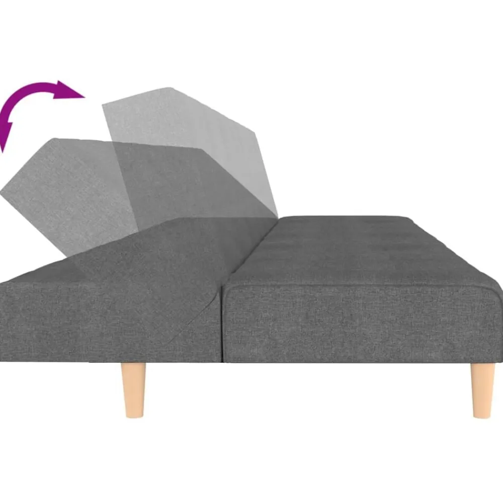 vidaXL Sofá cama de 2 plazas tela Gris claro Sale