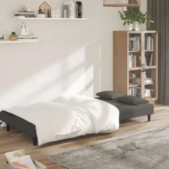 vidaXL Sofás-Sofá cama de 2 plazas con dos almohadas terciopelo