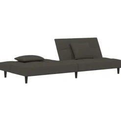 vidaXL Sofás-Sofá cama de 2 plazas con dos almohadas terciopelo
