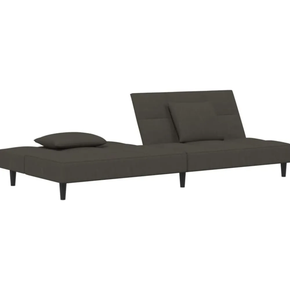 vidaXL Sofás-Sofá cama de 2 plazas con dos almohadas terciopelo