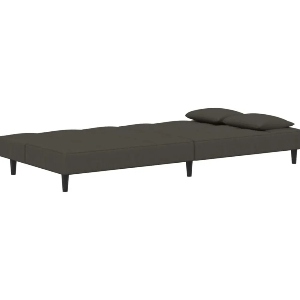 vidaXL Sofás-Sofá cama de 2 plazas con dos almohadas terciopelo