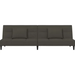 vidaXL Sofás-Sofá cama de 2 plazas con dos almohadas terciopelo