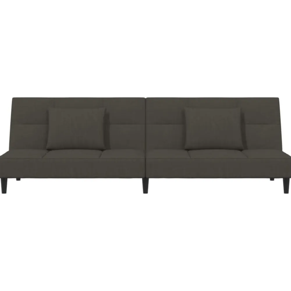 vidaXL Sofás-Sofá cama de 2 plazas con dos almohadas terciopelo