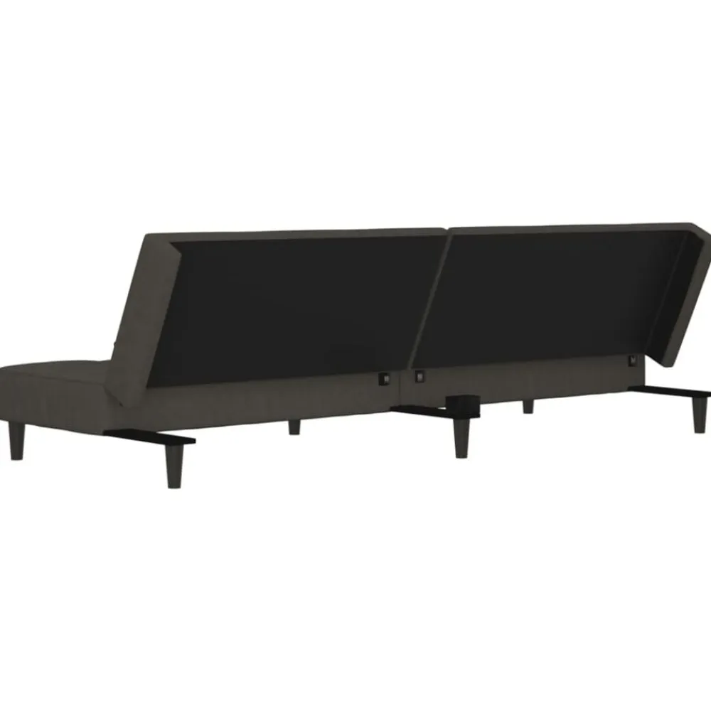 vidaXL Sofás-Sofá cama de 2 plazas con dos almohadas terciopelo