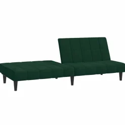 vidaXL Sofá cama de 2 plazas terciopelo Verde oscuro Clearance