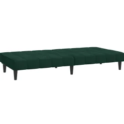 vidaXL Sofá cama de 2 plazas terciopelo Verde oscuro Clearance
