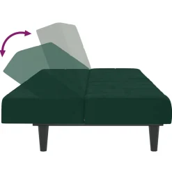 vidaXL Sofá cama de 2 plazas terciopelo Verde oscuro Clearance