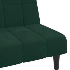 vidaXL Sofá cama de 2 plazas terciopelo Verde oscuro Clearance