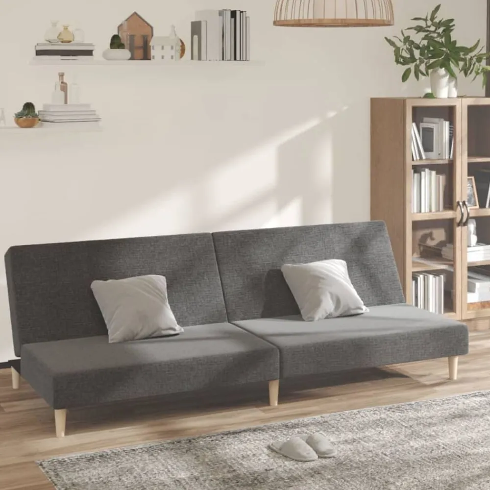vidaXL Sofá cama de 2 plazas tela Gris claro Outlet