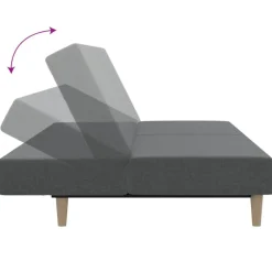 vidaXL Sofá cama de 2 plazas tela Gris claro Outlet