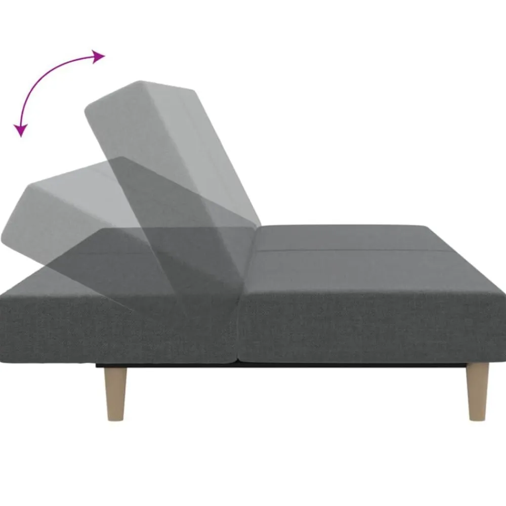 vidaXL Sofá cama de 2 plazas tela Gris claro Outlet