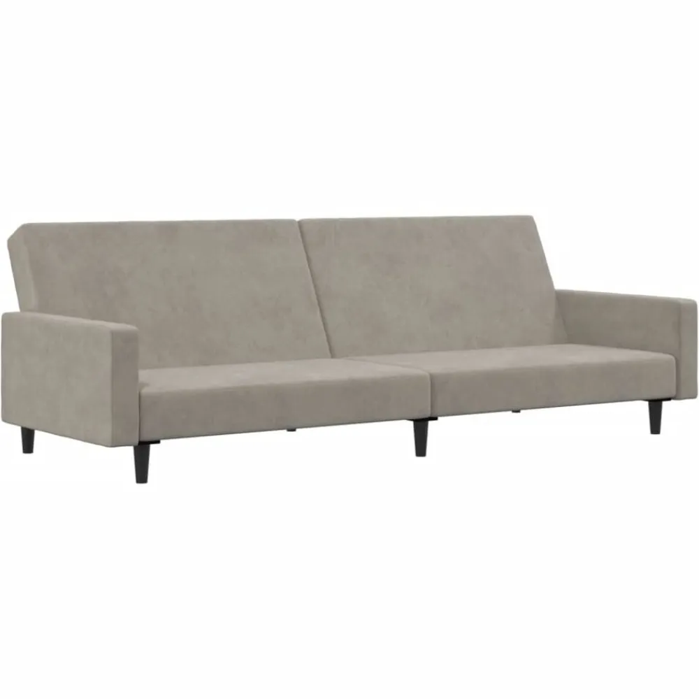 vidaXL Sofá cama de 2 plazas terciopelo Gris claro Discount