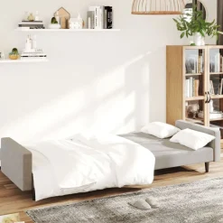 vidaXL Sofá cama de 2 plazas terciopelo Gris claro Discount