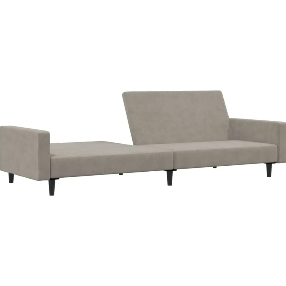 vidaXL Sofá cama de 2 plazas terciopelo Gris claro Discount