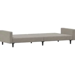 vidaXL Sofá cama de 2 plazas terciopelo Gris claro Discount