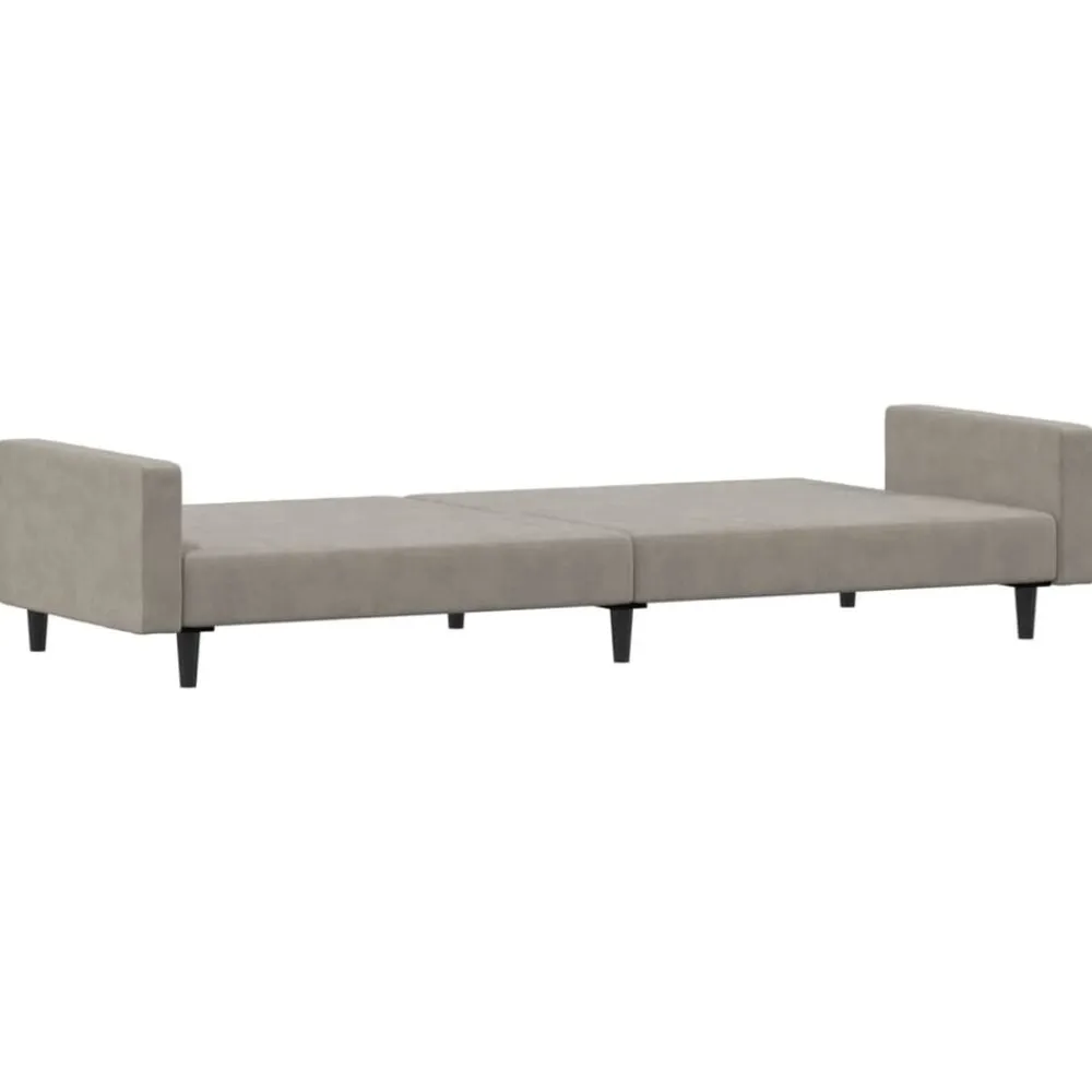 vidaXL Sofá cama de 2 plazas terciopelo Gris claro Discount