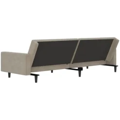 vidaXL Sofá cama de 2 plazas terciopelo Gris claro Discount