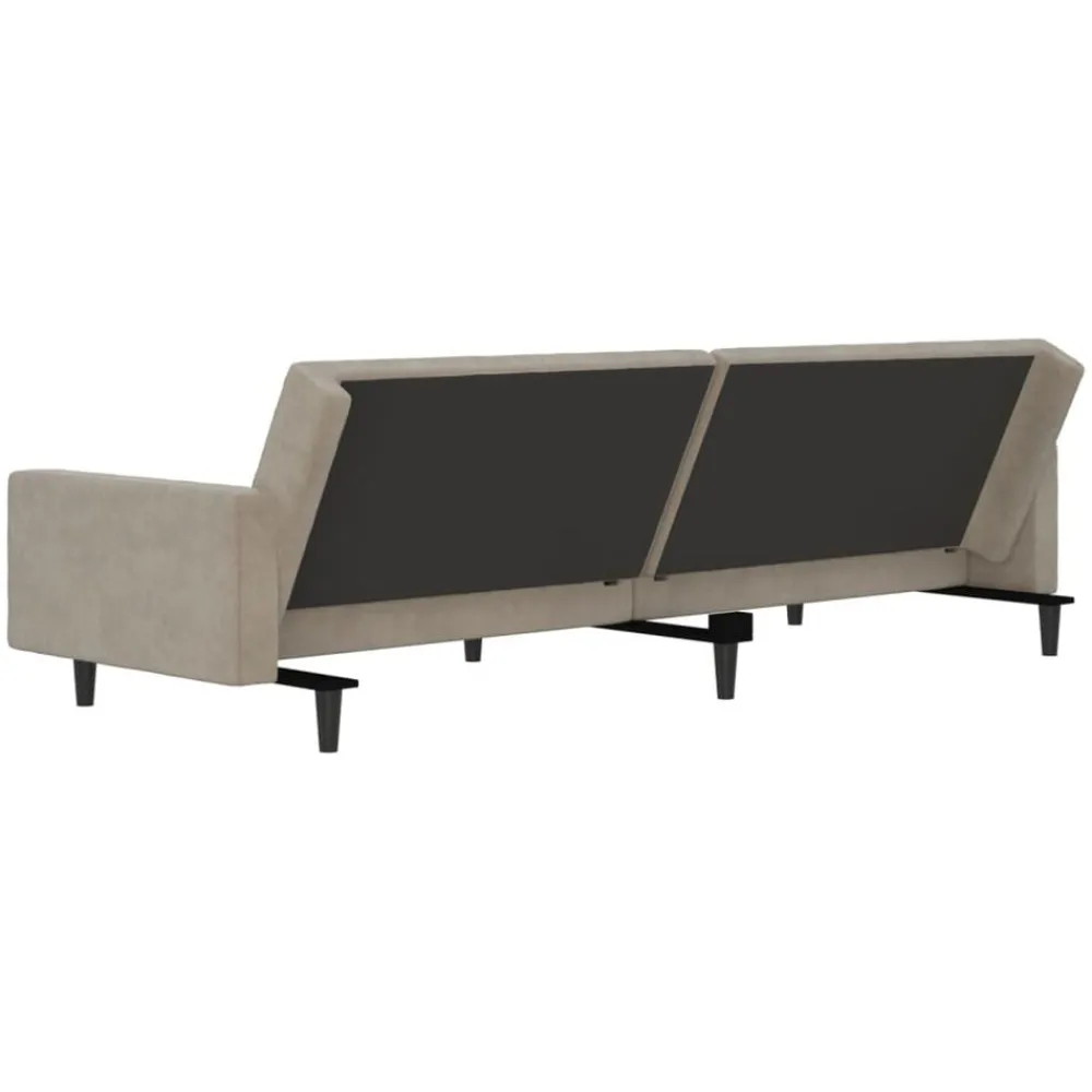 vidaXL Sofá cama de 2 plazas terciopelo Gris claro Discount