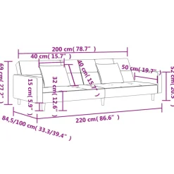 vidaXL Sofá cama de 2 plazas con dos almohadas tela color Amarillo Sale