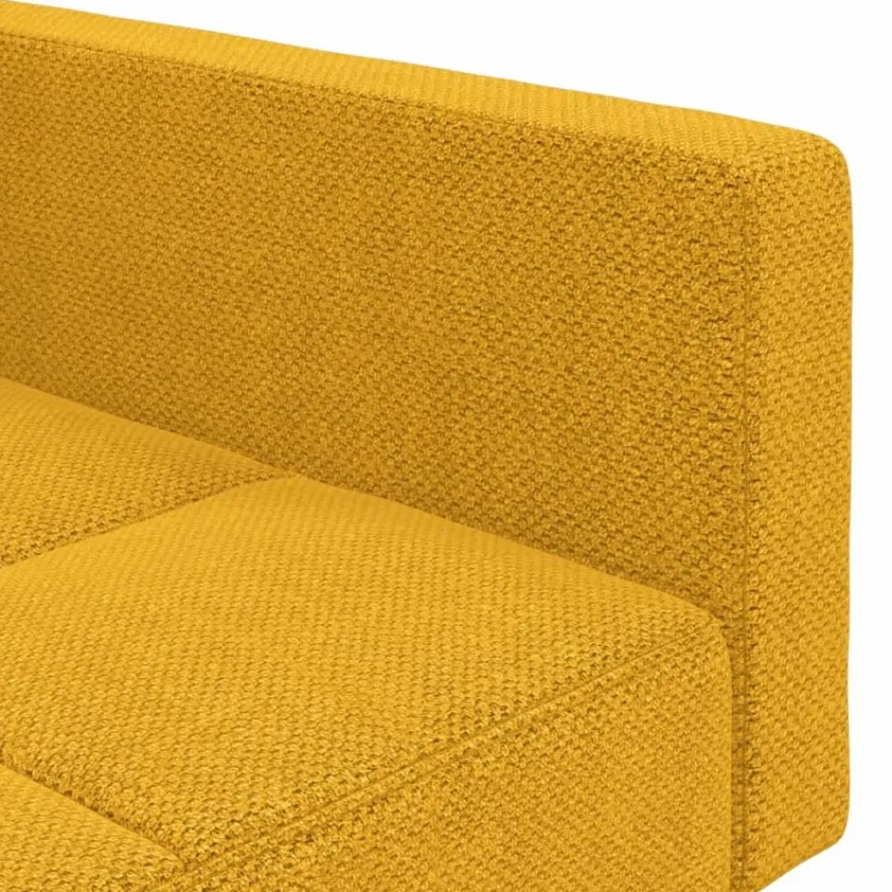 vidaXL Sofá cama de 2 plazas con dos almohadas tela color Amarillo Sale