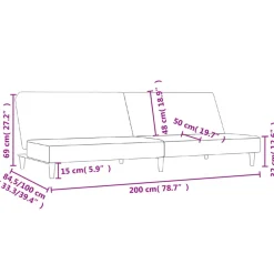 vidaXL Sofás-Sofá cama de 2 plazas tela