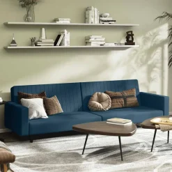 vidaXL Sofá cama de 2 plazas terciopelo Azul Online