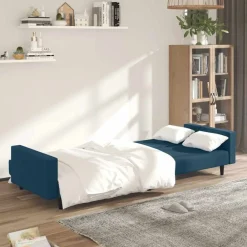 vidaXL Sofá cama de 2 plazas terciopelo Azul Online
