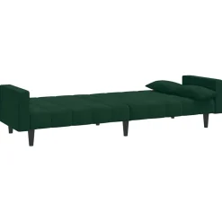 vidaXL Sofás-Sofá cama de 2 plazas con dos almohadas terciopelo