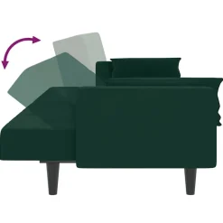 vidaXL Sofás-Sofá cama de 2 plazas con dos almohadas terciopelo