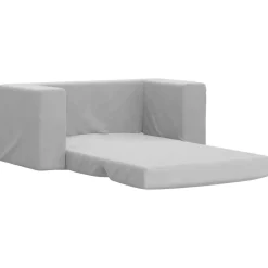 vidaXL Sofá cama de niños 2 plazas felpa suave Gris claro New