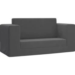 vidaXL Sofá cama de niños 2 plazas felpa suave gris Antracita Hot