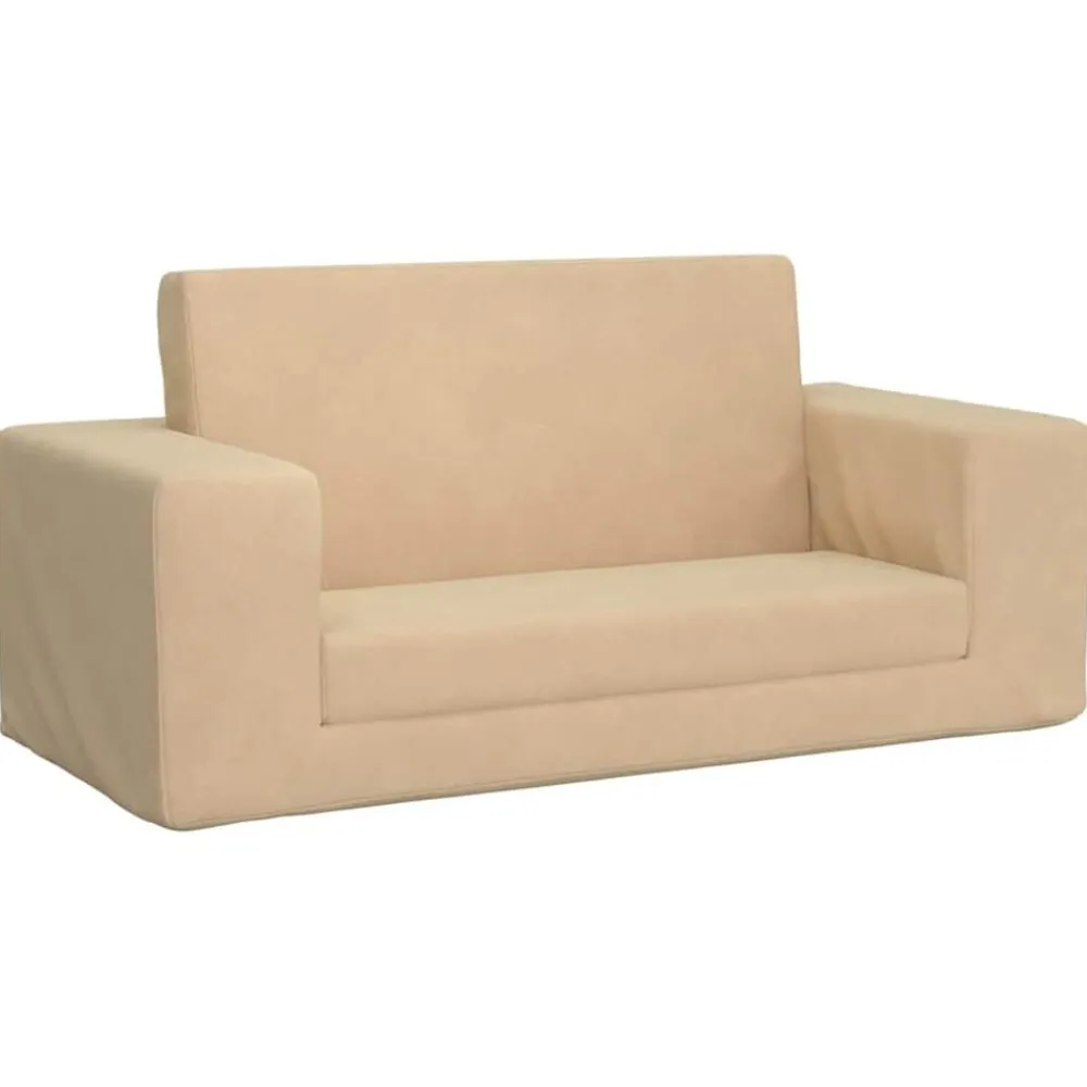 Niños vidaXL Mobiliario Para Bebés Y Niños Pequeños-Sofá cama de niños 2 plazas felpa suave