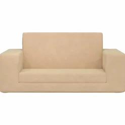 Niños vidaXL Mobiliario Para Bebés Y Niños Pequeños-Sofá cama de niños 2 plazas felpa suave