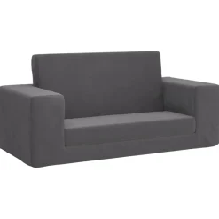vidaXL Sofá cama de niños 2 plazas felpa suave gris Antracita Outlet
