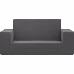 vidaXL Sofá cama de niños 2 plazas felpa suave gris Antracita Outlet