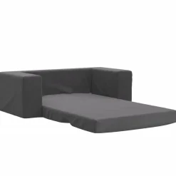 vidaXL Sofá cama de niños 2 plazas felpa suave gris Antracita Outlet