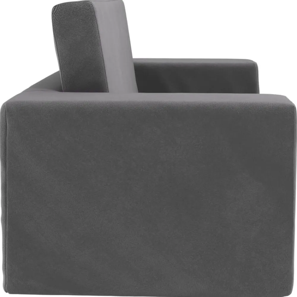 vidaXL Sofá cama de niños 2 plazas felpa suave gris Antracita Outlet
