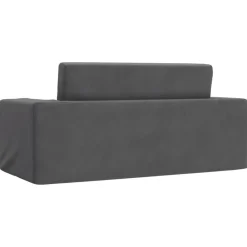 vidaXL Sofá cama de niños 2 plazas felpa suave gris Antracita Outlet