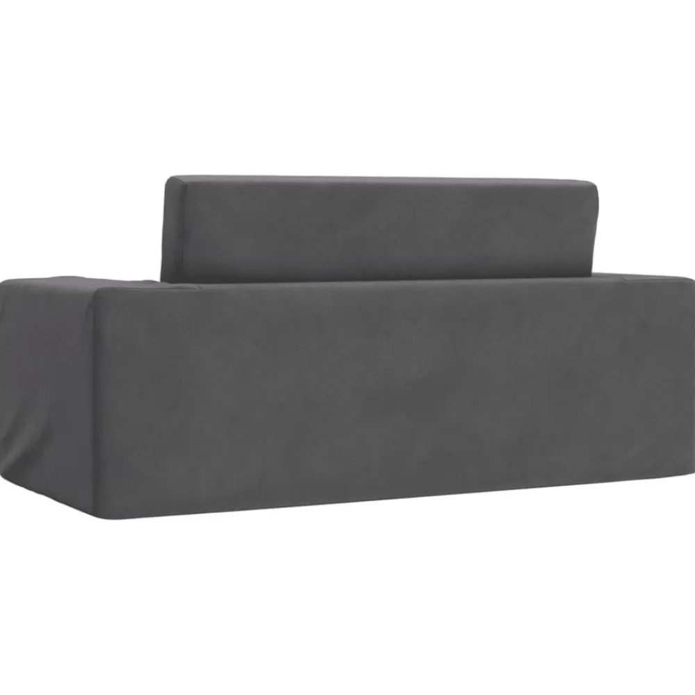 vidaXL Sofá cama de niños 2 plazas felpa suave gris Antracita Outlet