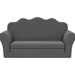 Niños vidaXL Mobiliario Para Bebés Y Niños Pequeños-Sofá cama de niños 2 plazas felpa suave gris