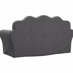 Niños vidaXL Mobiliario Para Bebés Y Niños Pequeños-Sofá cama de niños 2 plazas felpa suave gris