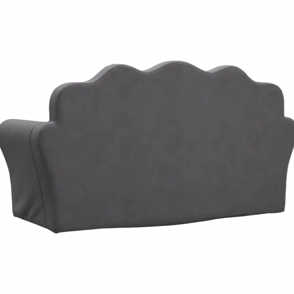 Niños vidaXL Mobiliario Para Bebés Y Niños Pequeños-Sofá cama de niños 2 plazas felpa suave gris
