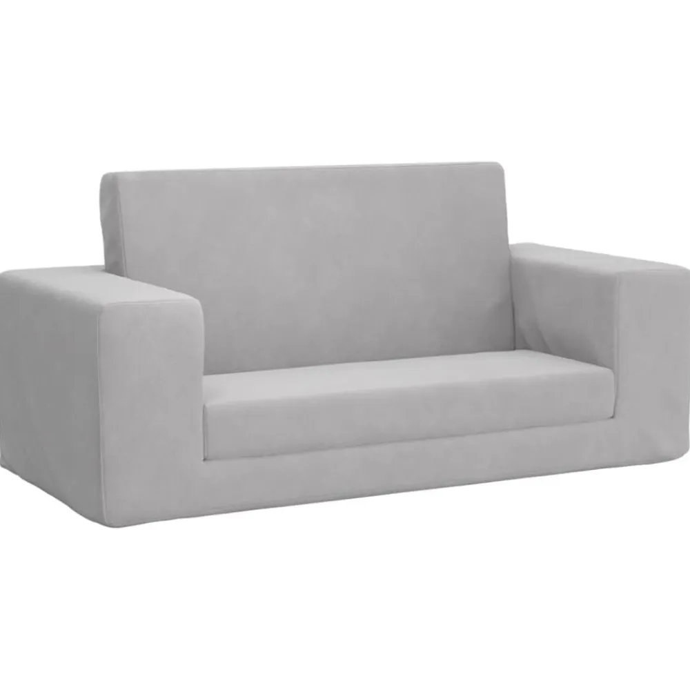 Niños vidaXL Mobiliario Para Bebés Y Niños Pequeños-Sofá cama de niños 2 plazas felpa suave