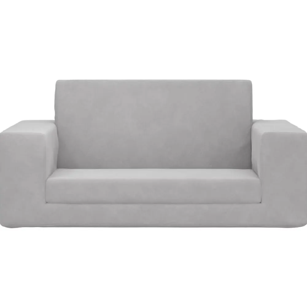 Niños vidaXL Mobiliario Para Bebés Y Niños Pequeños-Sofá cama de niños 2 plazas felpa suave