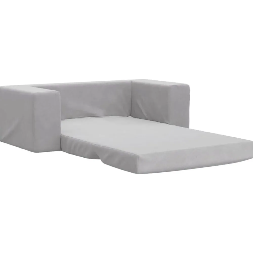 Niños vidaXL Mobiliario Para Bebés Y Niños Pequeños-Sofá cama de niños 2 plazas felpa suave