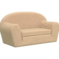 Niños vidaXL Mobiliario Para Bebés Y Niños Pequeños-Sofá cama de niños 2 plazas felpa suave