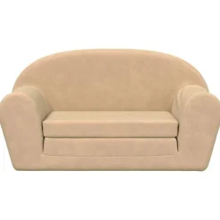 Niños vidaXL Mobiliario Para Bebés Y Niños Pequeños-Sofá cama de niños 2 plazas felpa suave