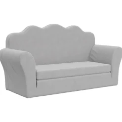 Niños vidaXL Mobiliario Para Bebés Y Niños Pequeños-Sofá cama de niños 2 plazas felpa suave
