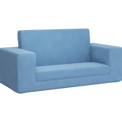 Niños vidaXL Mobiliario Para Bebés Y Niños Pequeños-Sofá cama de niños 2 plazas felpa suave