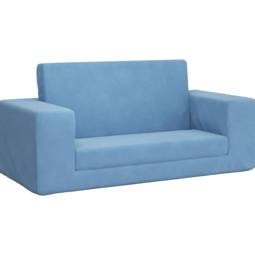 Niños vidaXL Mobiliario Para Bebés Y Niños Pequeños-Sofá cama de niños 2 plazas felpa suave